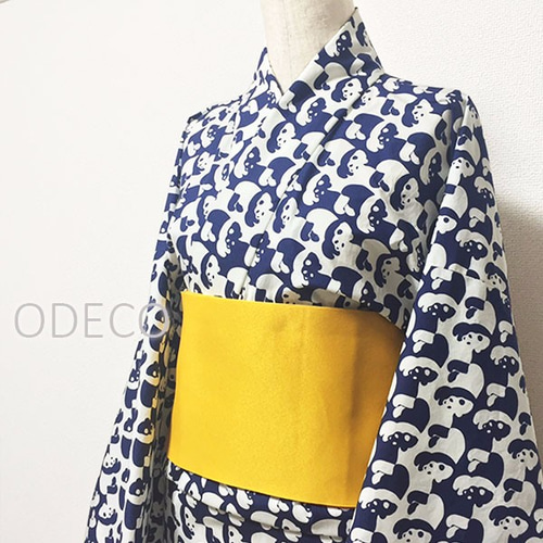 着物・浴衣 panda パンダ⁈パンダ‼︎な浴衣 紺 着物 ODECO 通販 2333387｜Creema