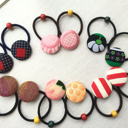 シズクパールピンク　キッズヘアゴム　ヘアアクセサリー　くるみボタン シズクパールピンク キッズヘアゴム ヘアアクセサリー くるみ