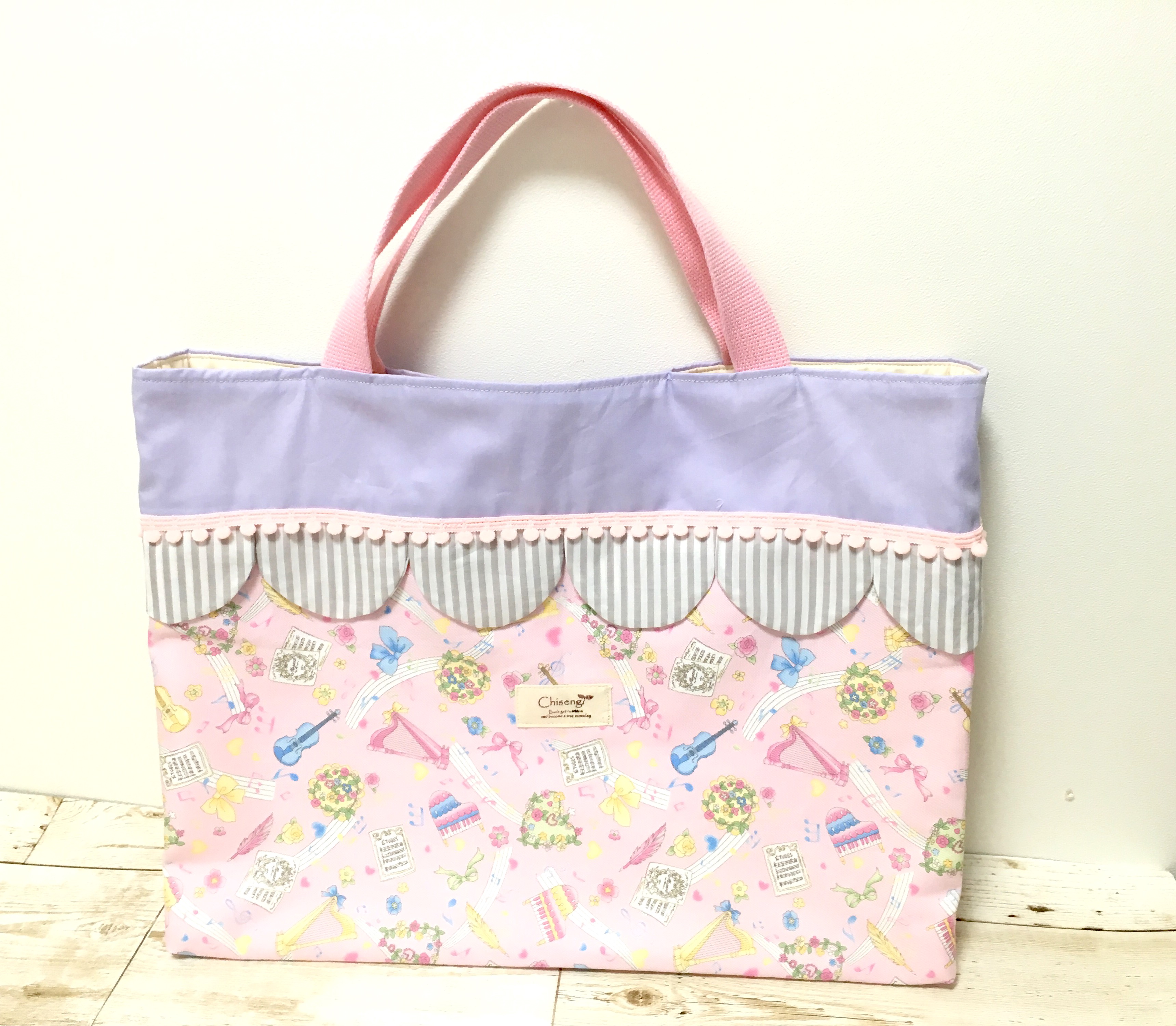 ☆レッスンバッグ☆キルト芯入り#19-03 レッスンバッグ Chiseng