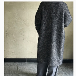 ロングコート　イタリヤ製のWOOLの生地を使用　シャギーなモヘヤツイードジャケット　ゆったり　ワイドサイズ 3枚目の画像