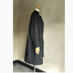 ロングコート　イタリヤ製のWOOLの生地を使用　シャギーなモヘヤツイードジャケット　ゆったり　ワイドサイズ 7枚目の画像
