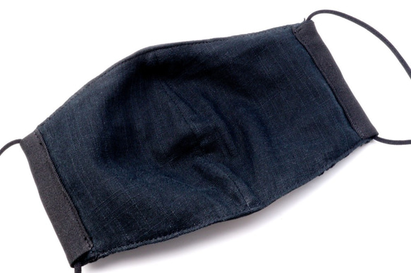 【セール】エレガントなレース付き布マスク／ブラック 6枚目の画像