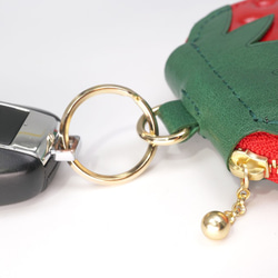 ヘタ付きいちごなキーケース（牛革製） 5枚目の画像