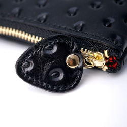 黒いちごなL字ファスナーコンパクト財布（牛革製） 3枚目の画像