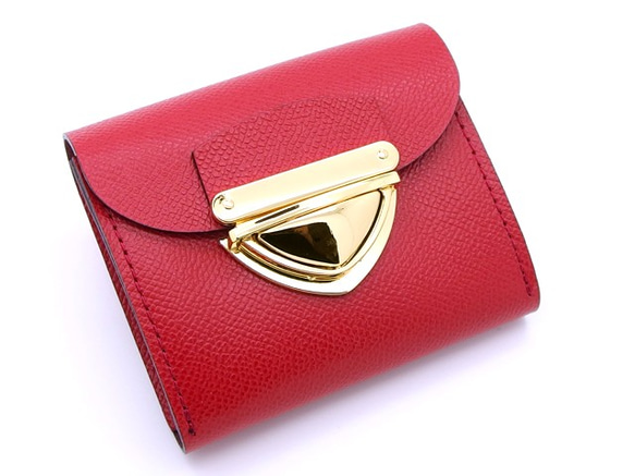 【30%OFF】身軽にキメたい時のコンパクト財布｜P式パーティーレザー・レッド【セール】 2枚目の画像