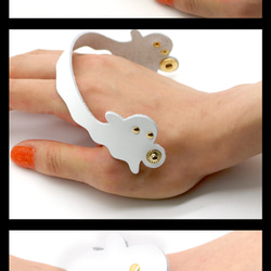 おばけちゃんずブレスレット／牛革製 3枚目の画像