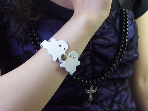 おばけちゃんずブレスレット／牛革製 4枚目の画像