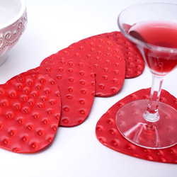 いちごなコースター2枚セット（牛革製） 1枚目の画像