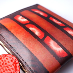 【セール品】薄型！チョコレートケーキなL字ファスナーミニ財布（牛革製） 3枚目の画像
