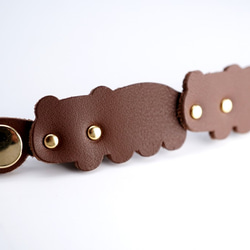 くま連合ブレスレット｜茶熊（牛革製） 2枚目の画像