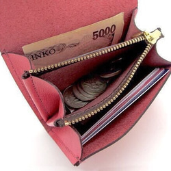 簡約設計皮夾｜P式・粉紅色 第4張的照片