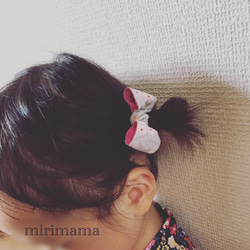 ドット柄 ミニミニリボンのヘアゴム 7枚目の画像