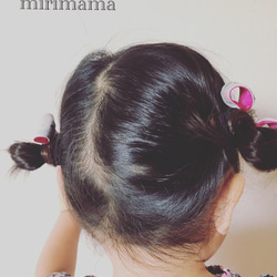 ドット柄 ミニミニリボンのヘアゴム 8枚目の画像