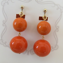 vivid orange earrings ...イタリアンビーズ　ビビッドオレンジ　イヤリング 4枚目の画像