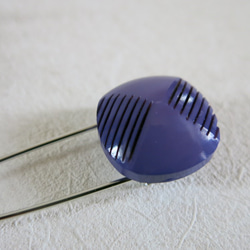 フレンチテイスト　ブルー　スクエアヴィンテージボタン　ストールピン　かぶとピン　ボタンブローチ 5枚目の画像