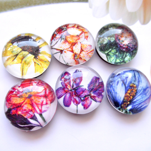 リバティ:フローラルイブ ガラス マグネット6個セット マグネット