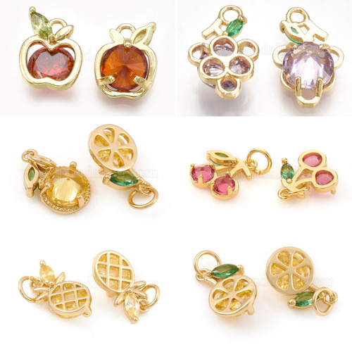 高品質☆キュービックジルコニア☆﻿K18GP☆小さな小さなフルーツ