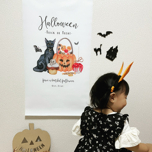特集掲載【全4種類】ハロウィン タペストリー かぼちゃ 撮影アイテム
