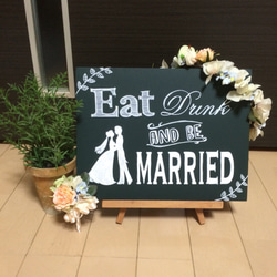 ウェルカムボード♡eat drink and be married＊プレ花嫁様 2枚目の画像