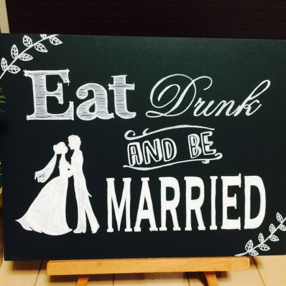 ウェルカムボード♡eat drink and be married＊プレ花嫁様 4枚目の画像