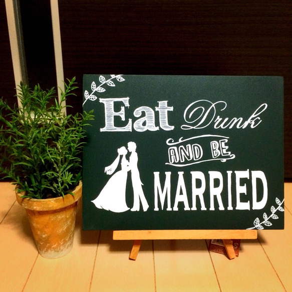 ウェルカムボード♡eat drink and be married＊プレ花嫁様 5枚目の画像