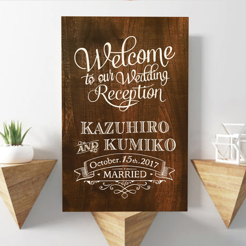 受注製作】アメリカンヴィンテージ/手描きウェルカムボード46×30cm