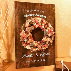 【限定】Springプリザーブドフラワーリース×ウェルカムボードボード結婚式 3枚目の画像