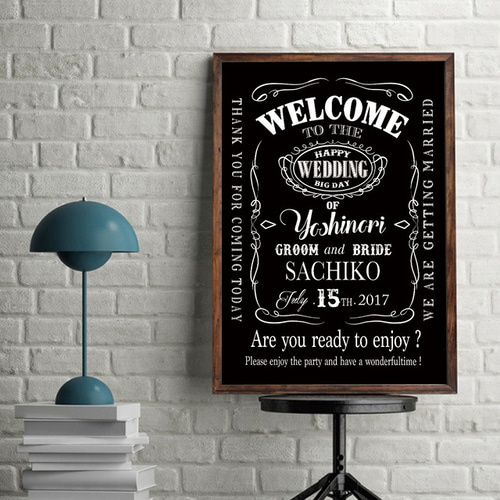 最短3日以内に発送可】ジャックダニエル風 ウェルカムボード/結婚式