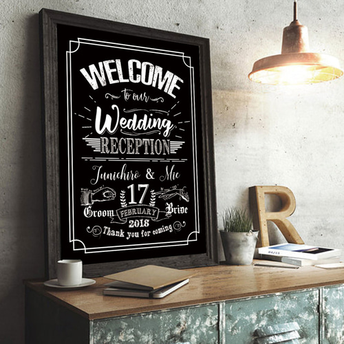 アメリカン☆★ウェルカムボード✨男前インテリア 最短3日以内に発送可】アメリカンヴィンテージウェルカムボード/結婚式