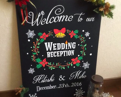 受付サイン付】クリスマス ウェルカムボード ウェディング 結婚