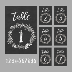 【5枚セット】Chalkboard風　テーブルナンバー　結婚式 3枚目の画像