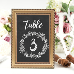 【5枚セット】Chalkboard風　テーブルナンバー　結婚式 5枚目の画像