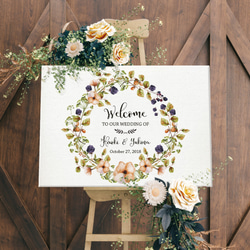 最短3日以内に発送可】【Fall Flowers】ウェルカムボード シンプル