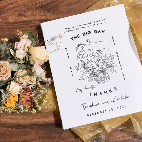 ゲスト参加型結婚証明書 (60～70名用) フラワーガーデン ドライ