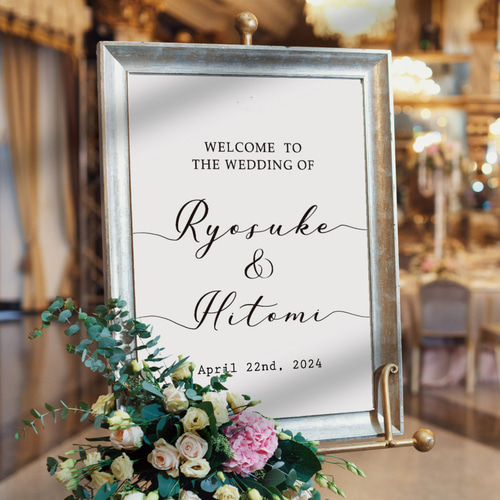 最短3日以内に発送可】シンプル カリグラフィー ウェルカムボード