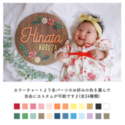 【受注製作】赤ちゃんお名前サイン No.1 木製 出産祝い 命名書 3枚目の画像