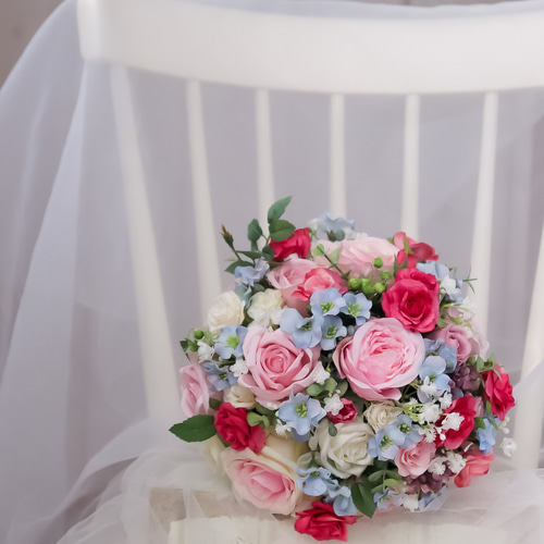 即納 スィートピンクブーケ 造花ブーケ バラブーケ 結婚式