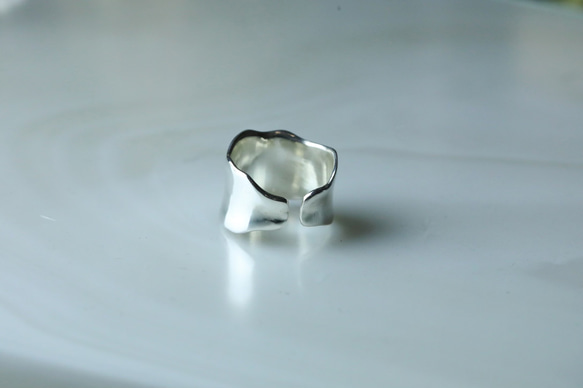 〈silver925〉waving plate  ring 2〜25号 なみなみシルバーリング〈LR025〉 6枚目の画像