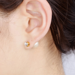 心型施華洛世奇×棉珍珠耳後裝飾 第3張的照片