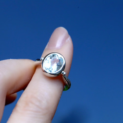 缺貨 &lt;silver925&gt; 天然石海藍寶石 ~ Goshenite 多面切割爪足戒指 &lt;LR028aq_f& 第3張的照片