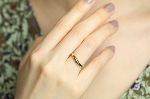 &lt;10K / 18K / 鉑金&gt; 戒指“膨脹”戒指配對 &lt;VR076&gt; 第10張的照片