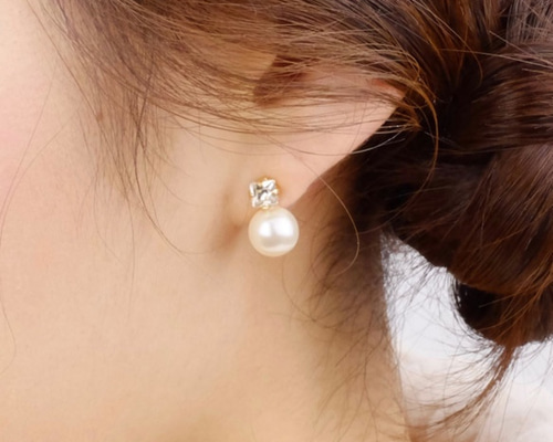 希少！14kgfコーネルピンピアス/イヤリング 14kgf ツイン淡水パールのピアス(イヤリング)・リニューアル