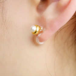 耳環或耳環 ◇ 單顆珍珠耳環 金屬過敏相容鈦柱 &lt;13&gt; 第8張的照片