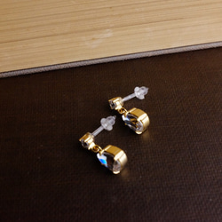 ◯樹脂製耳針◯露珠狀施華洛世奇水晶耳針 第5張的照片