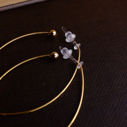 ◯樹脂製耳針◯鑽石型吊墜橄欖箍耳針 第4張的照片