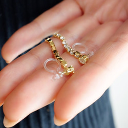 14kgf耳環或耳環 ◇水晶鏈耳環，金屬過敏相容，鍍金&lt;204&gt; 第9張的照片