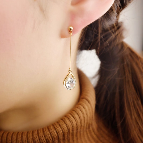 ★国内発送【WING BLING】14K post シャーリングドロップ ピアス WING BLING] 14K シャーリングドロップピアス/送料関税込 (wing