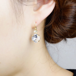 <p_330> "水晶色"附寶石的施華洛世奇水晶耳環 (夾式耳環或耳針款） 第1張的照片