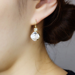 <p_330> "水晶色"附寶石的施華洛世奇水晶耳環 (夾式耳環或耳針款） 第3張的照片