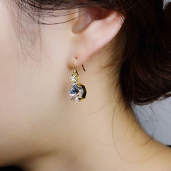 <p_330> "水晶色"附寶石的施華洛世奇水晶耳環 (夾式耳環或耳針款） 第4張的照片